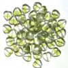 50 10mm Two Tone Crystal & Olive Glass Heart Beads